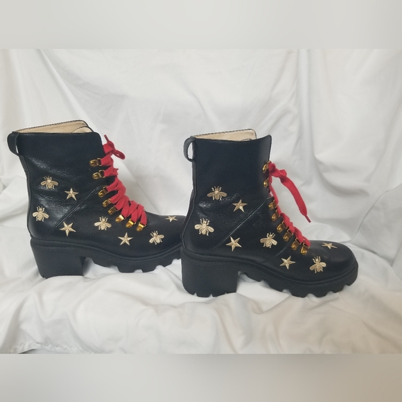 Excellent Condition Womens GUCCI High Top Honeybee Boots Size 42 Euro - Picture 3 of 11